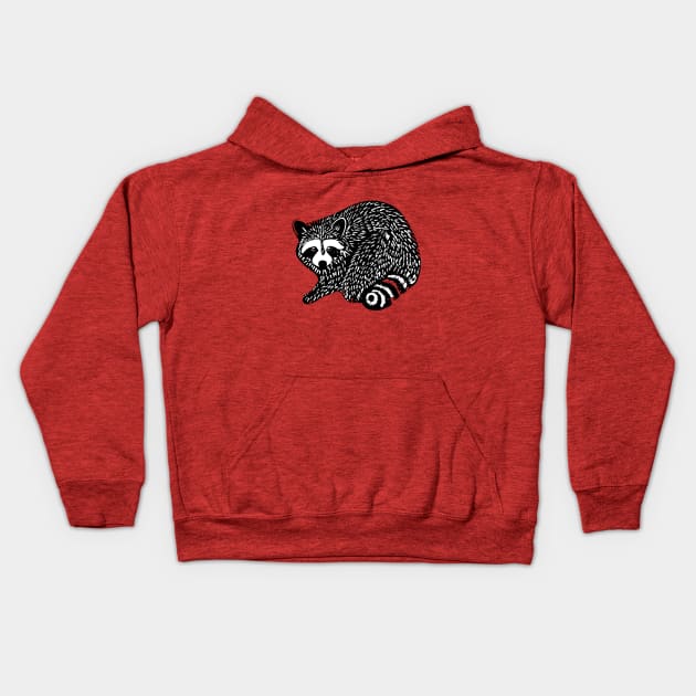 Raccoon the first Kids Hoodie by divafern